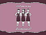 Front View Thumbnail - Bordeaux & Rosebud Will You Be My Bridesmaid Card - Girls