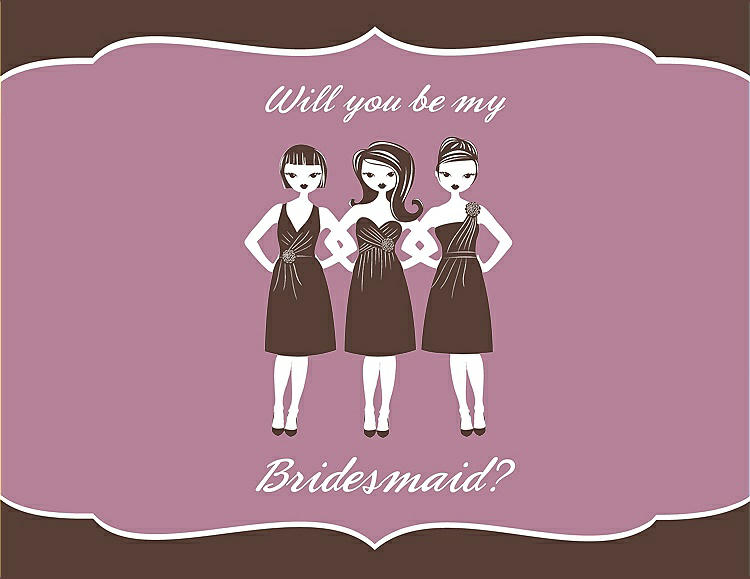 Front View - Brownie & Rosebud Will You Be My Bridesmaid Card - Girls
