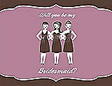 Front View Thumbnail - Brownie & Rosebud Will You Be My Bridesmaid Card - Girls