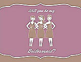 Front View Thumbnail - Cappuccino & Rosebud Will You Be My Bridesmaid Card - Girls