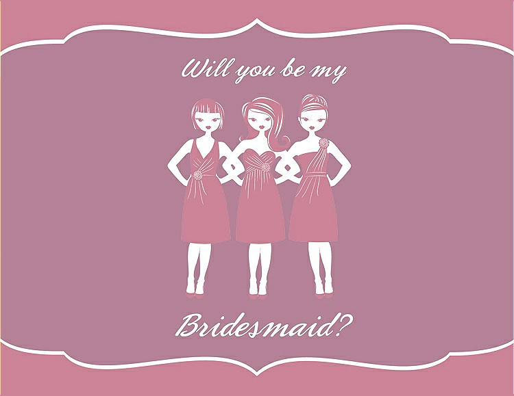 Front View - Carnation & Rosebud Will You Be My Bridesmaid Card - Girls