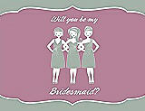 Front View Thumbnail - Celadon & Rosebud Will You Be My Bridesmaid Card - Girls