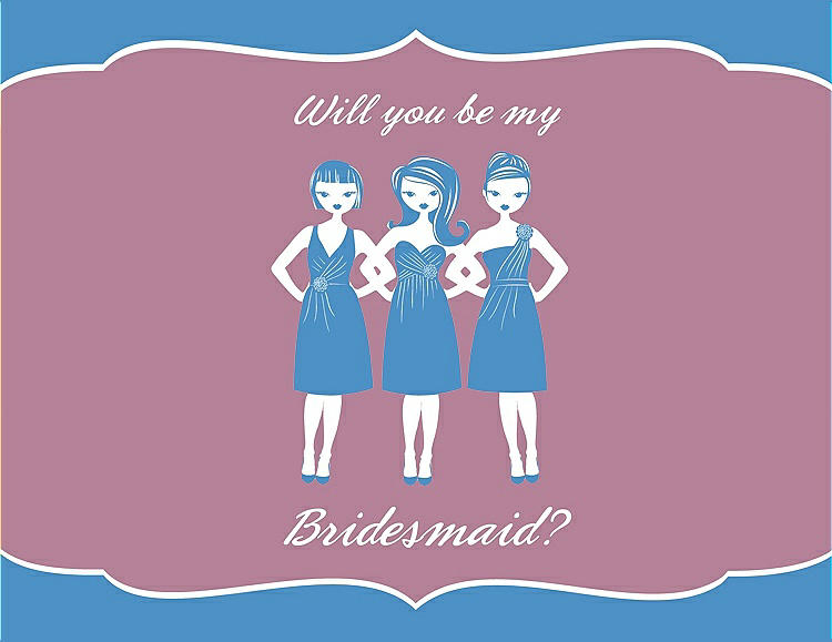 Front View - Cornflower & Rosebud Will You Be My Bridesmaid Card - Girls
