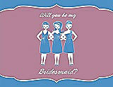 Front View Thumbnail - Cornflower & Rosebud Will You Be My Bridesmaid Card - Girls