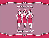 Front View Thumbnail - Pantone Honeysuckle & Rosebud Will You Be My Bridesmaid Card - Girls