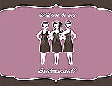 Front View Thumbnail - Chocolate & Rosebud Will You Be My Bridesmaid Card - Girls