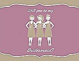 Front View Thumbnail - Champagne & Rosebud Will You Be My Bridesmaid Card - Girls