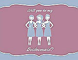 Front View Thumbnail - Cloudy & Rosebud Will You Be My Bridesmaid Card - Girls