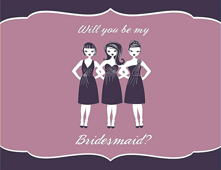 Front View - Concord & Rosebud Will You Be My Bridesmaid Card - Girls
