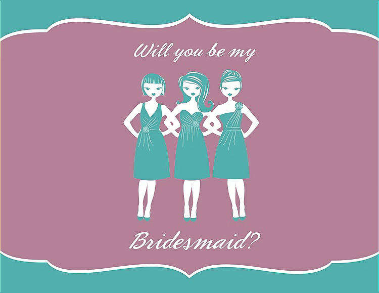 Front View - Capri & Rosebud Will You Be My Bridesmaid Card - Girls