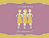 Front View Thumbnail - Daffodil & Rosebud Will You Be My Bridesmaid Card - Girls