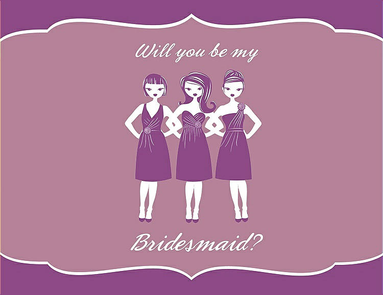 Front View - Dahlia & Rosebud Will You Be My Bridesmaid Card - Girls