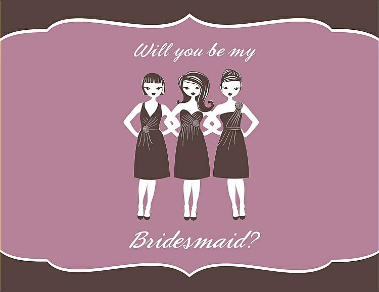 Front View - Drift Wood & Rosebud Will You Be My Bridesmaid Card - Girls