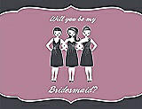 Front View Thumbnail - Ebony & Rosebud Will You Be My Bridesmaid Card - Girls