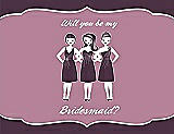 Front View Thumbnail - Eggplant & Rosebud Will You Be My Bridesmaid Card - Girls