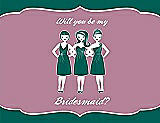 Front View Thumbnail - Emerald & Rosebud Will You Be My Bridesmaid Card - Girls