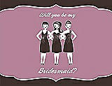 Front View Thumbnail - Espresso & Rosebud Will You Be My Bridesmaid Card - Girls