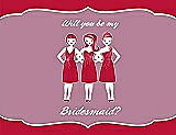 Front View Thumbnail - Flame & Rosebud Will You Be My Bridesmaid Card - Girls