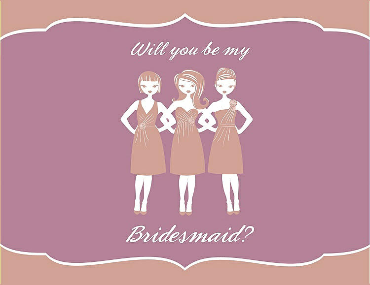 Front View - Fresco & Rosebud Will You Be My Bridesmaid Card - Girls