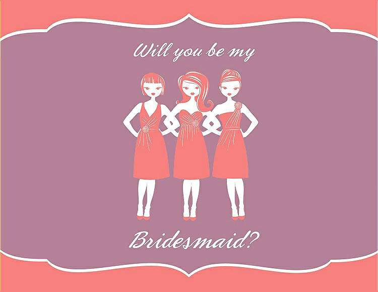 Front View - Ginger & Rosebud Will You Be My Bridesmaid Card - Girls