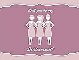 Front View Thumbnail - Ice Pink & Rosebud Will You Be My Bridesmaid Card - Girls