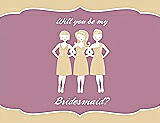 Front View Thumbnail - Ice Yellow & Rosebud Will You Be My Bridesmaid Card - Girls