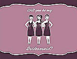 Front View Thumbnail - Italian Plum & Rosebud Will You Be My Bridesmaid Card - Girls