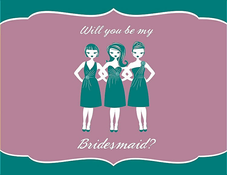 Front View - Jade & Rosebud Will You Be My Bridesmaid Card - Girls
