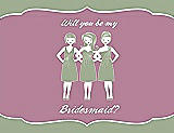 Front View Thumbnail - Kiwi & Rosebud Will You Be My Bridesmaid Card - Girls
