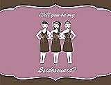 Front View Thumbnail - Latte & Rosebud Will You Be My Bridesmaid Card - Girls