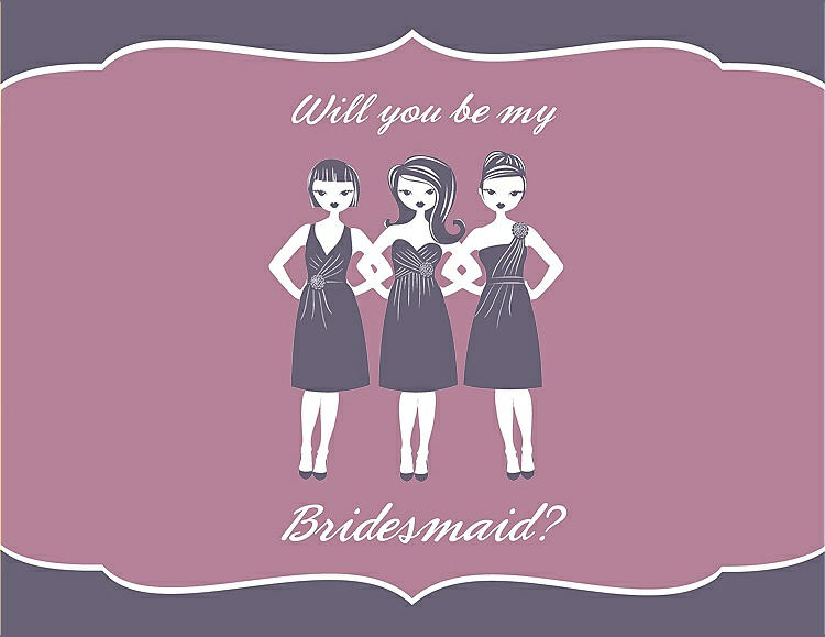 Front View - Lavender & Rosebud Will You Be My Bridesmaid Card - Girls