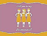 Front View Thumbnail - Mango & Rosebud Will You Be My Bridesmaid Card - Girls