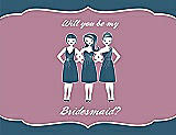 Front View Thumbnail - Marine & Rosebud Will You Be My Bridesmaid Card - Girls