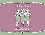 Front View Thumbnail - Mermaid & Rosebud Will You Be My Bridesmaid Card - Girls