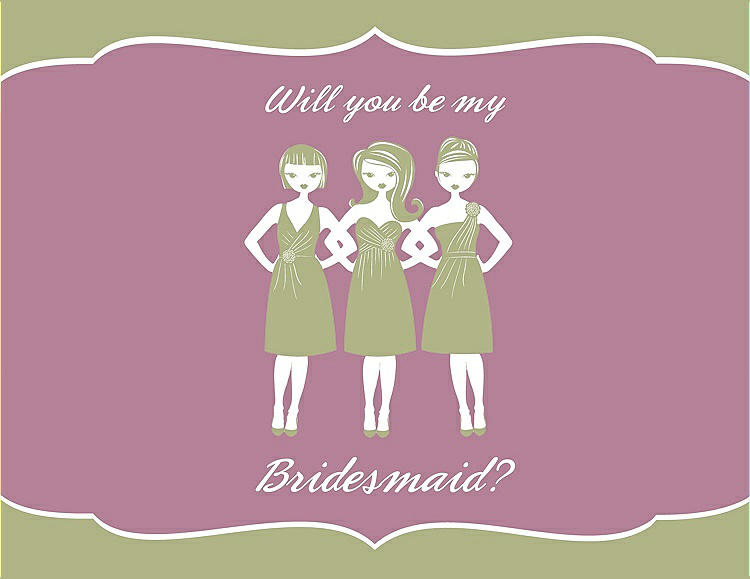 Front View - Mint & Rosebud Will You Be My Bridesmaid Card - Girls