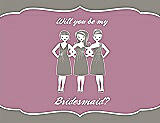 Front View Thumbnail - Mocha & Rosebud Will You Be My Bridesmaid Card - Girls