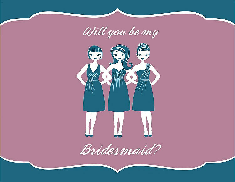 Front View - Mosaic & Rosebud Will You Be My Bridesmaid Card - Girls