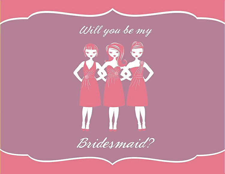 Front View - Nectar & Rosebud Will You Be My Bridesmaid Card - Girls