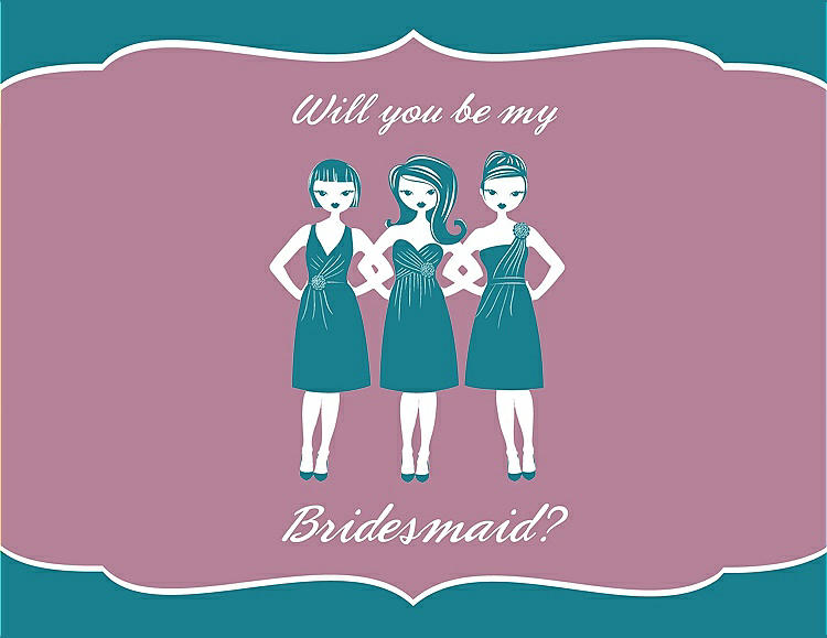 Front View - Niagara & Rosebud Will You Be My Bridesmaid Card - Girls