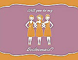 Front View Thumbnail - Orange Crush & Rosebud Will You Be My Bridesmaid Card - Girls