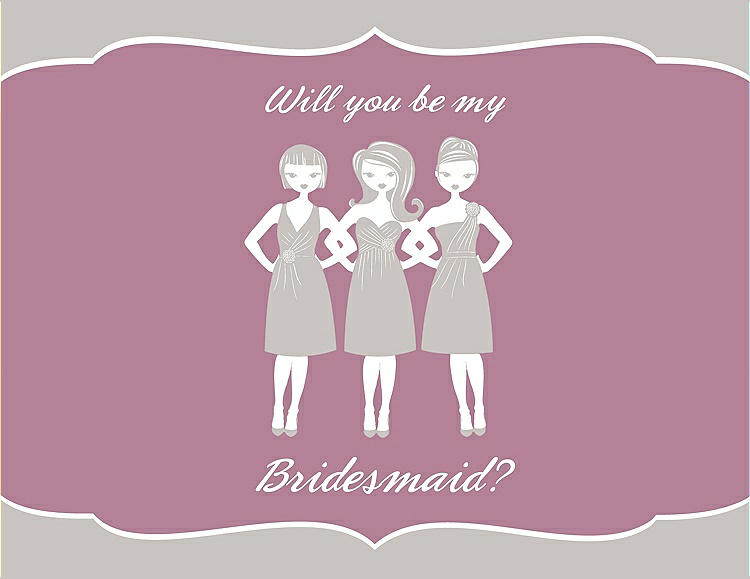 Front View - Oyster & Rosebud Will You Be My Bridesmaid Card - Girls