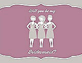 Front View Thumbnail - Oyster & Rosebud Will You Be My Bridesmaid Card - Girls