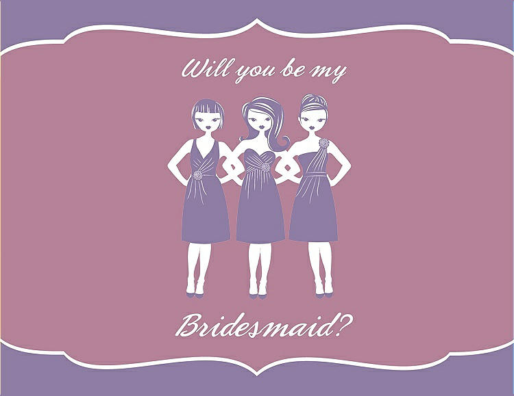 Front View - Passion & Rosebud Will You Be My Bridesmaid Card - Girls