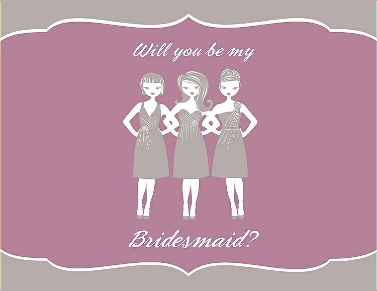 Front View - Pebble Beach & Rosebud Will You Be My Bridesmaid Card - Girls