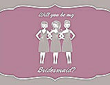 Front View Thumbnail - Pebble Beach & Rosebud Will You Be My Bridesmaid Card - Girls