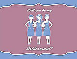 Front View Thumbnail - Periwinkle - PANTONE Serenity & Rosebud Will You Be My Bridesmaid Card - Girls