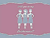 Front View Thumbnail - Platinum & Rosebud Will You Be My Bridesmaid Card - Girls