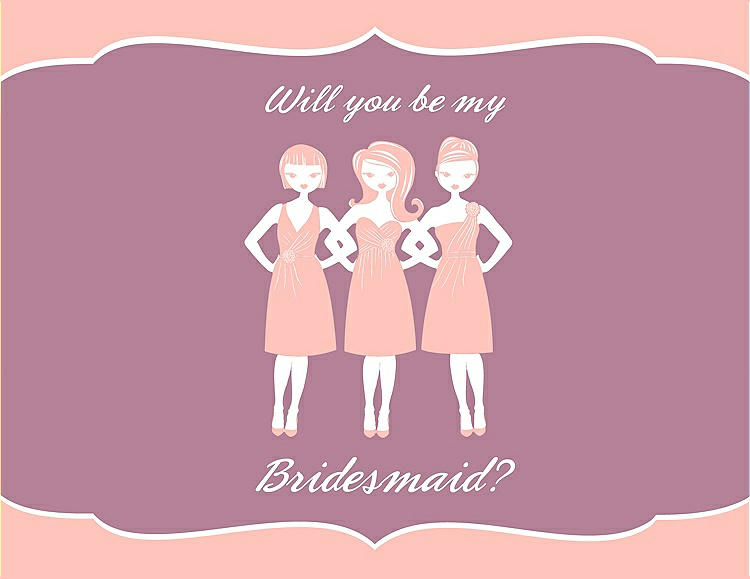 Front View - Primrose & Rosebud Will You Be My Bridesmaid Card - Girls