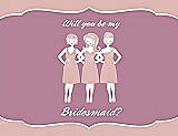 Front View Thumbnail - Petal Pink & Rosebud Will You Be My Bridesmaid Card - Girls