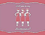 Front View Thumbnail - Papaya & Rosebud Will You Be My Bridesmaid Card - Girls